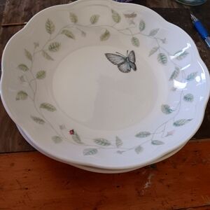 enox Butterfly Meadow Bowls Pasta/ Soup Bowls 8 3/4" - Lot of Two ( 2 )